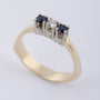 Gouden rij ring met saffier en briljant