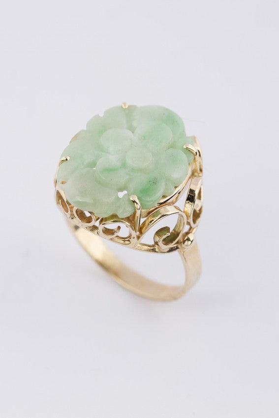 Gouden ring met jade