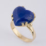 Gouden ring met hart geslepen Lapis Lazuli