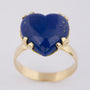 Gouden ring met hart geslepen Lapis Lazuli