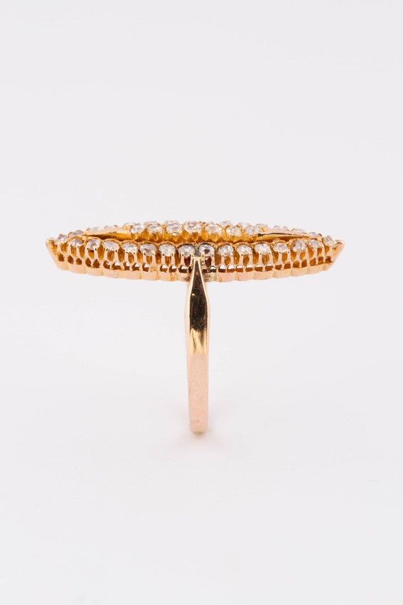 Gouden markies ring met diamanten