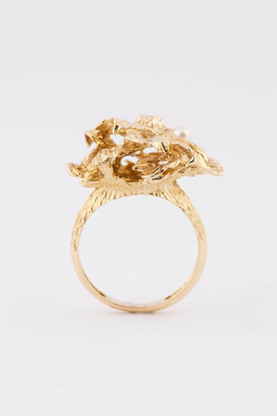 Gouden ring met 2 cultivé parels