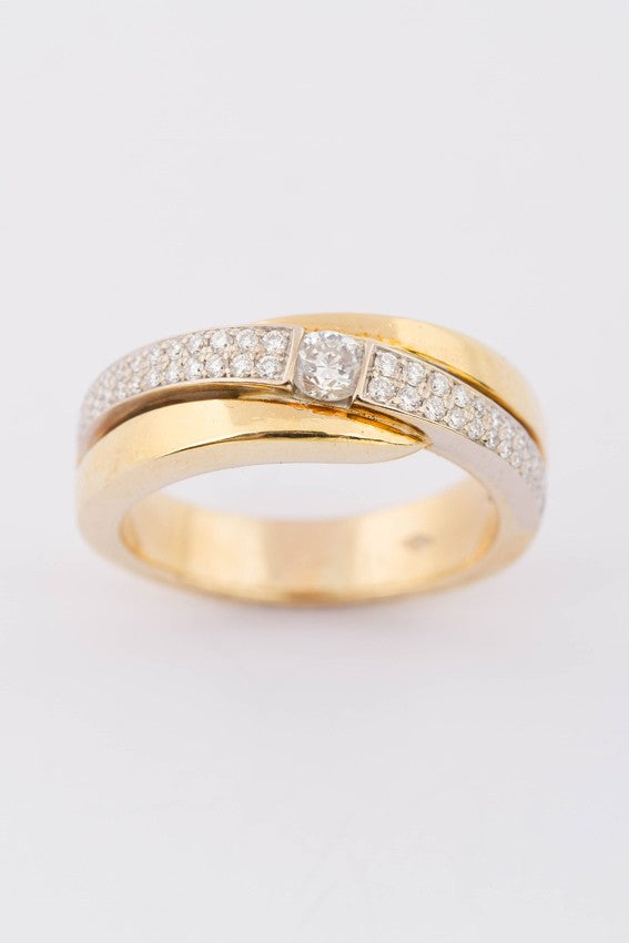 Gouden band ring met 53 briljanten