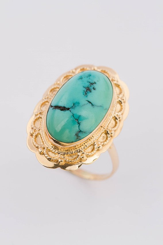 Gouden ring met turkoois