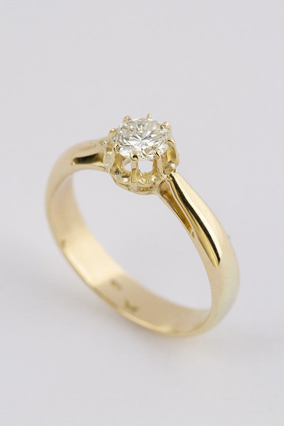 Gold solitaire ring with brilliant (0.55 ct.)