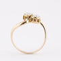 Gouden slag ring met roos geslepen diamanten