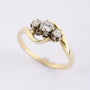 Gold ring with 3 brilliant cut diamonds