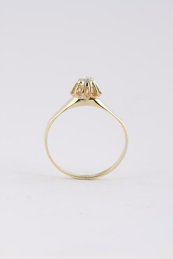 Old gold solitaire ring with a rose-cut diamond