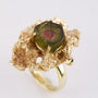 gold solid ring with tourmaline