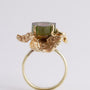gold solid ring with tourmaline