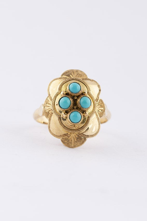 Gouden ring met turkooisen