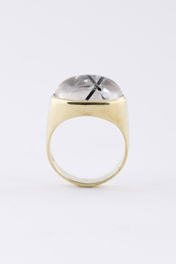 Gouden ring met rutiel kwarts