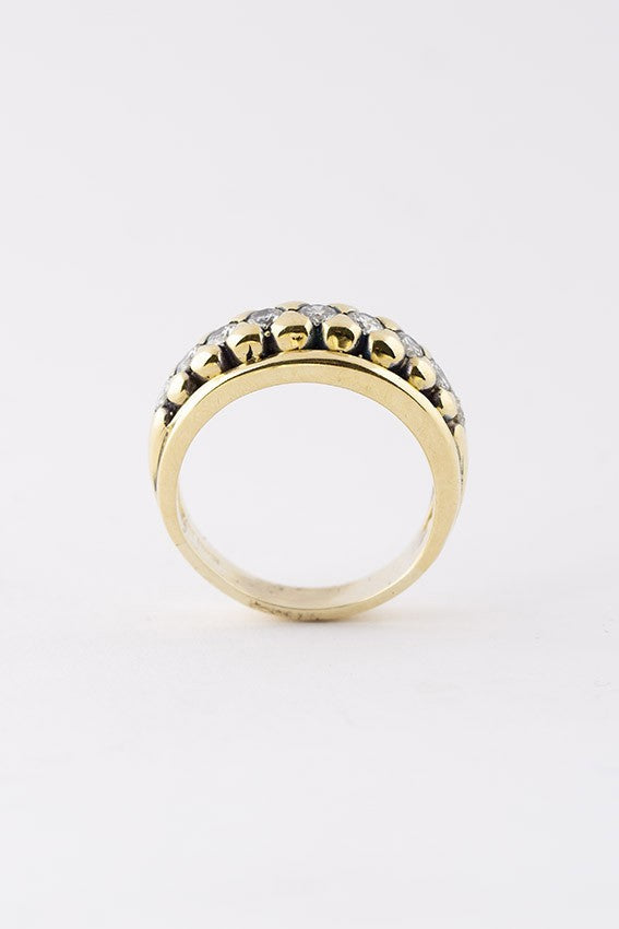 Gouden rij ring met 9 briljanten