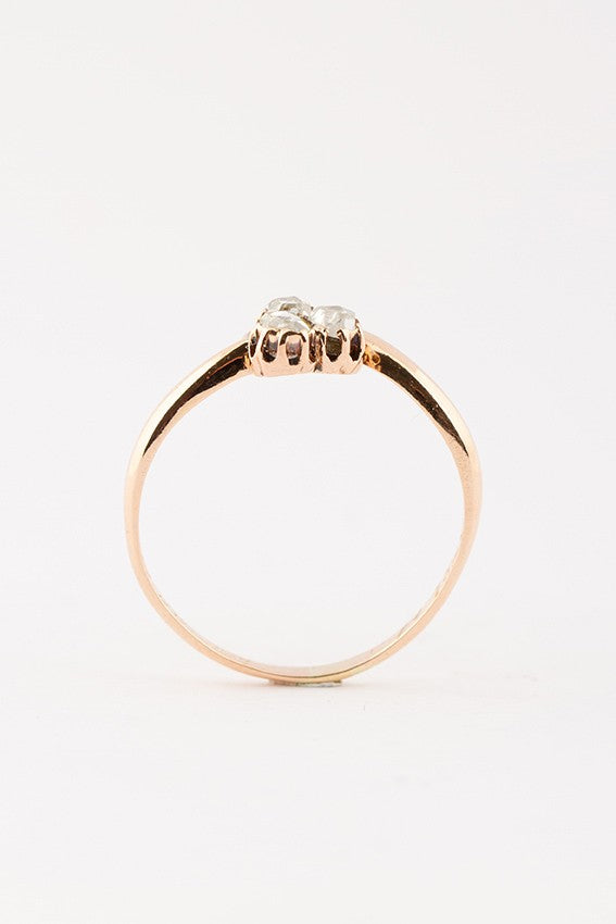 Antieke gouden slag ring met diamanten
