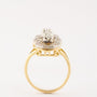 Golden princess ring with brilliant and diamond