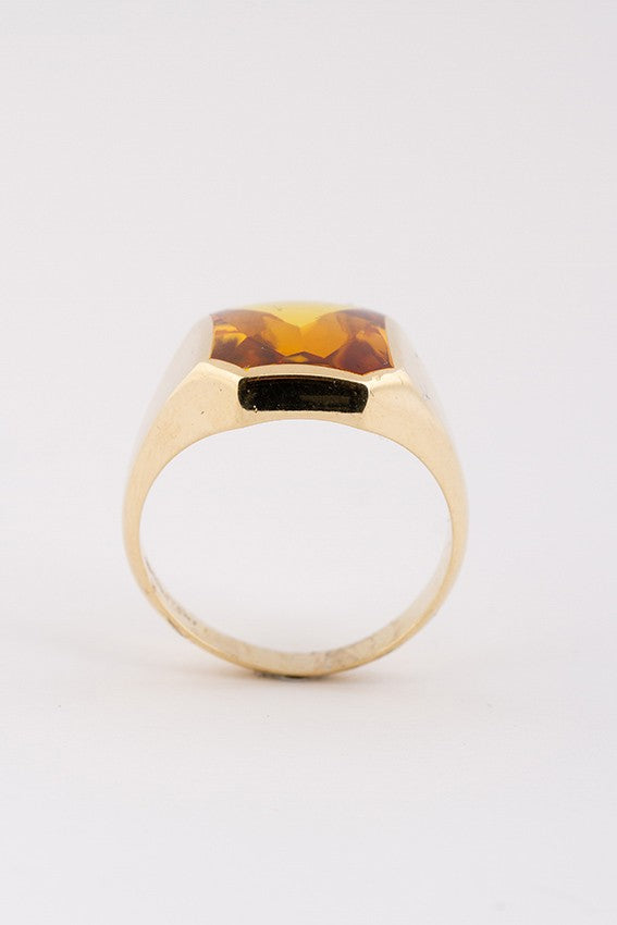Gouden heren ring met citrien
