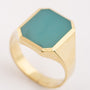 Gouden heren ring met chalcedoon