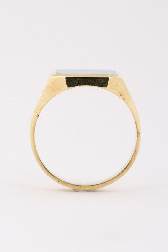 Gouden heren ring met chalcedoon