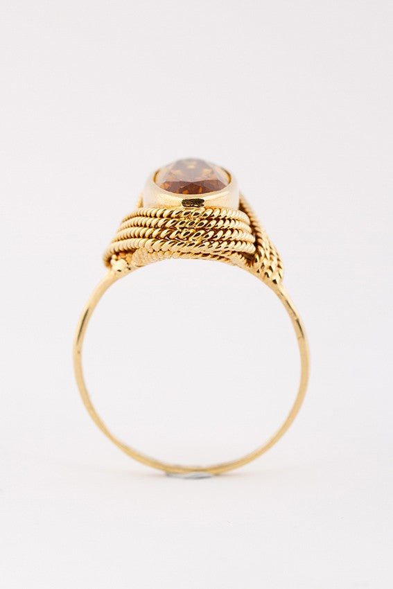 Gouden ring met citrien