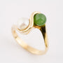 Gouden ring met jade en cultivé parel
