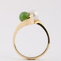 Gouden ring met jade en cultivé parel