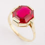Gold ring with a synthetic ruby