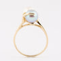 Gold ring with 2 pearls and diamonds