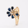 Gold ring with sapphires and diamonds