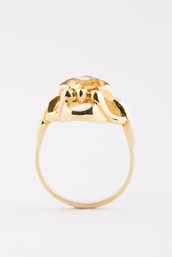Gold ring with citrine
