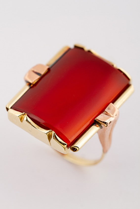 Gouden ring met carneool