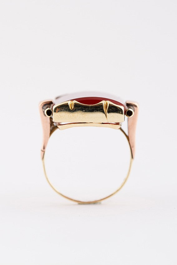 Gouden ring met carneool