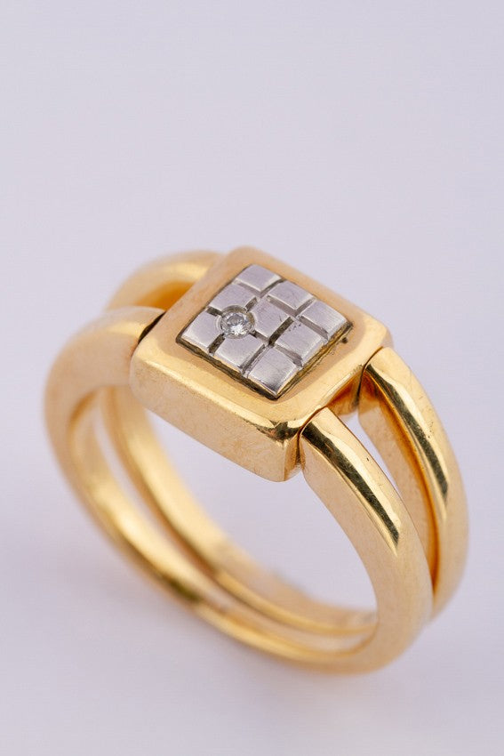 Gouden dubbele beweegbare ring