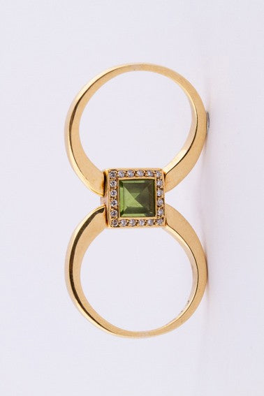 Gouden dubbele beweegbare ring