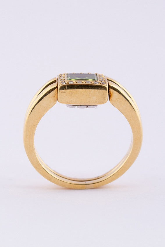 Gouden dubbele beweegbare ring