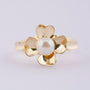 Gold flower ring with pearl