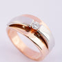 White/rose gold ring with brilliant