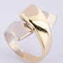 Wit/geel gouden slag ring