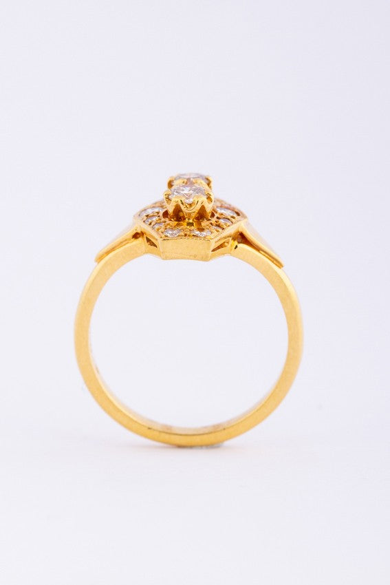 20 carat gold entourage ring with diamonds