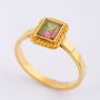 20 carat gold ring with a watermelon tourmaline