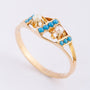 Antique gold ring with pearls and turquoise