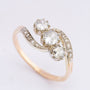 Antique gold ring with brilliant and diamond