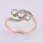 Antique gold ring with brilliant and diamond