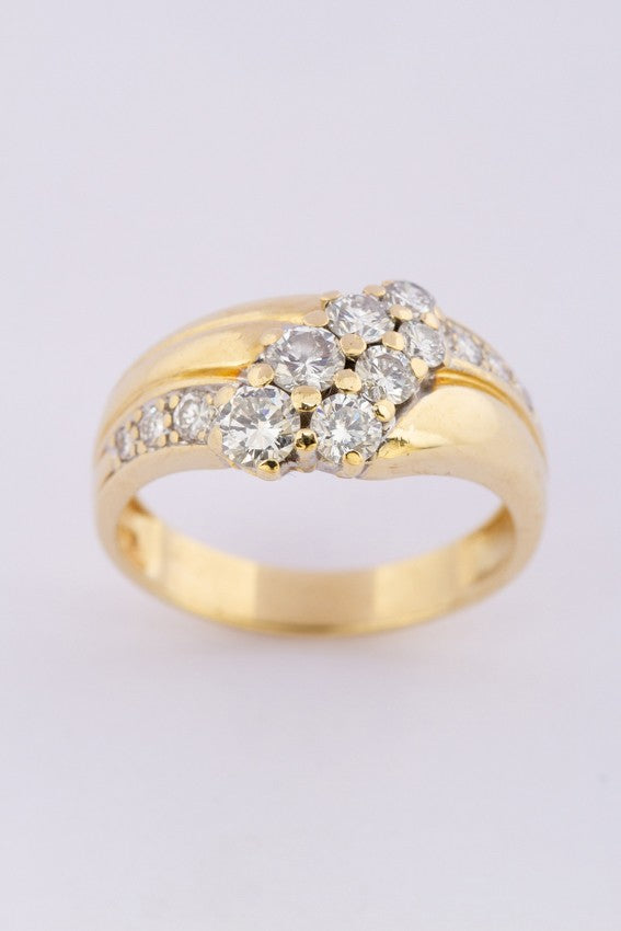 Gouden bandring met 13 briljanten