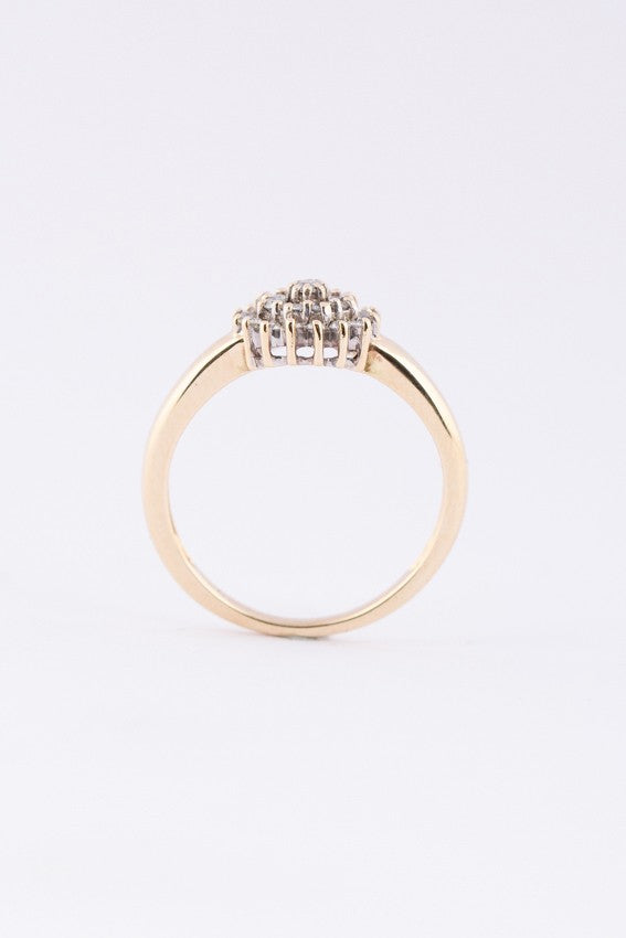 Dubbele entourage ring met 25 briljanten