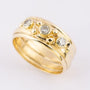 Gouden band ring met 3 briljanten