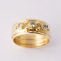 Gouden band ring met 3 briljanten