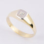 Wit/geel gouden heren ring met een briljant