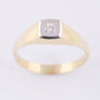 Wit/geel gouden heren ring met een briljant