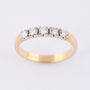 Gouden rij ring met 5 briljanten
