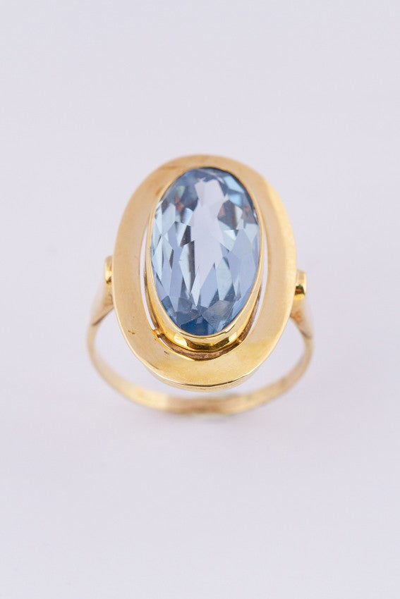 Gouden ring met blauwe spinel